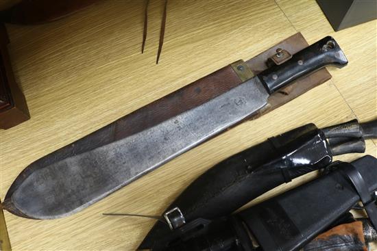 Seven Kukri and other knives
